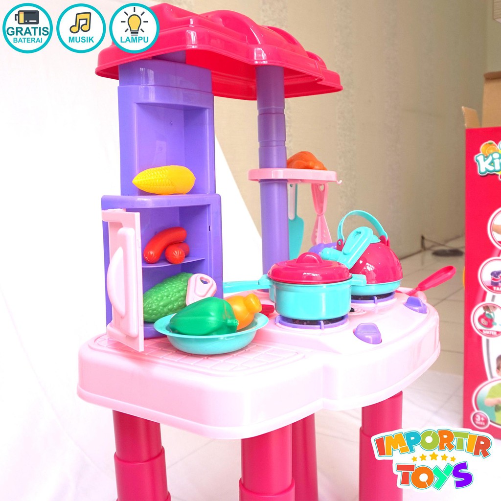 Mainan Masakan Kitchen Set Komplit Play Series dengan Lampu dan Suara