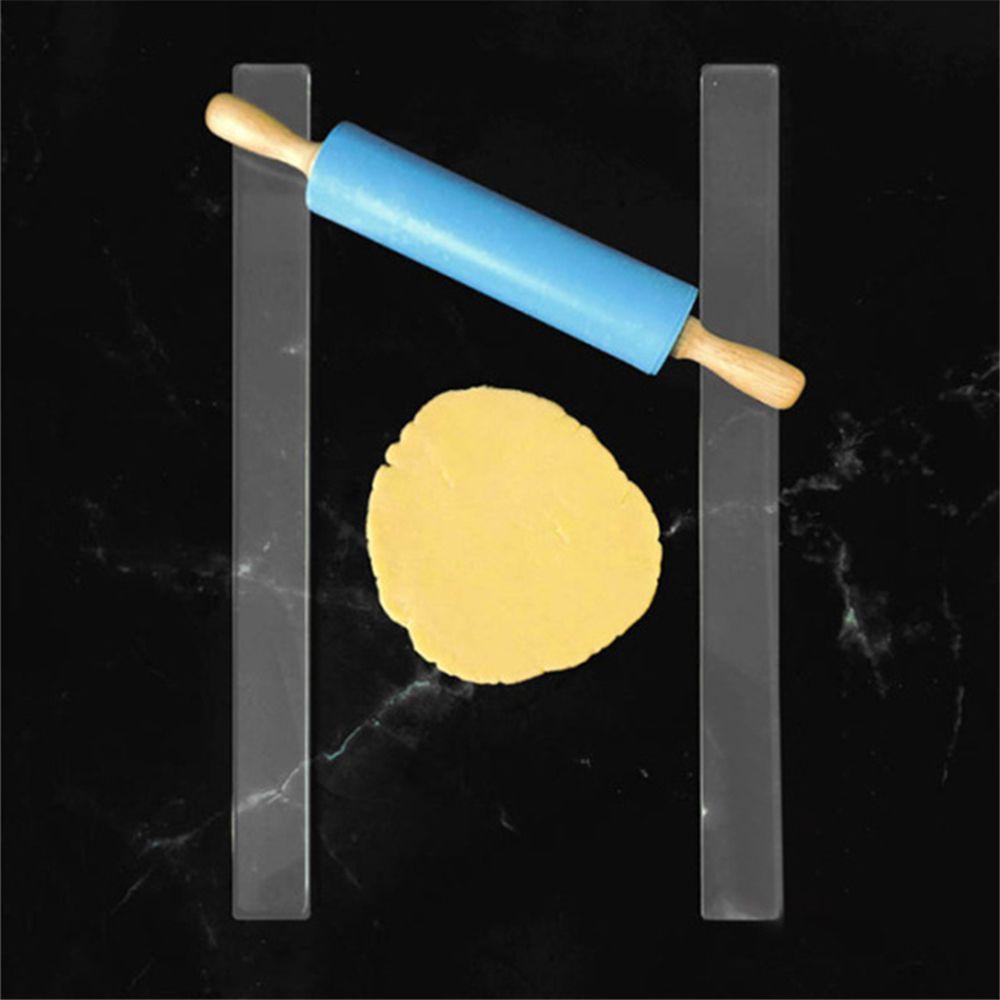 Suyo 2Pcs Penggaris Keseimbangan Akrilik Home Fondant Icing Baking Aksesoris Tebal Ruler