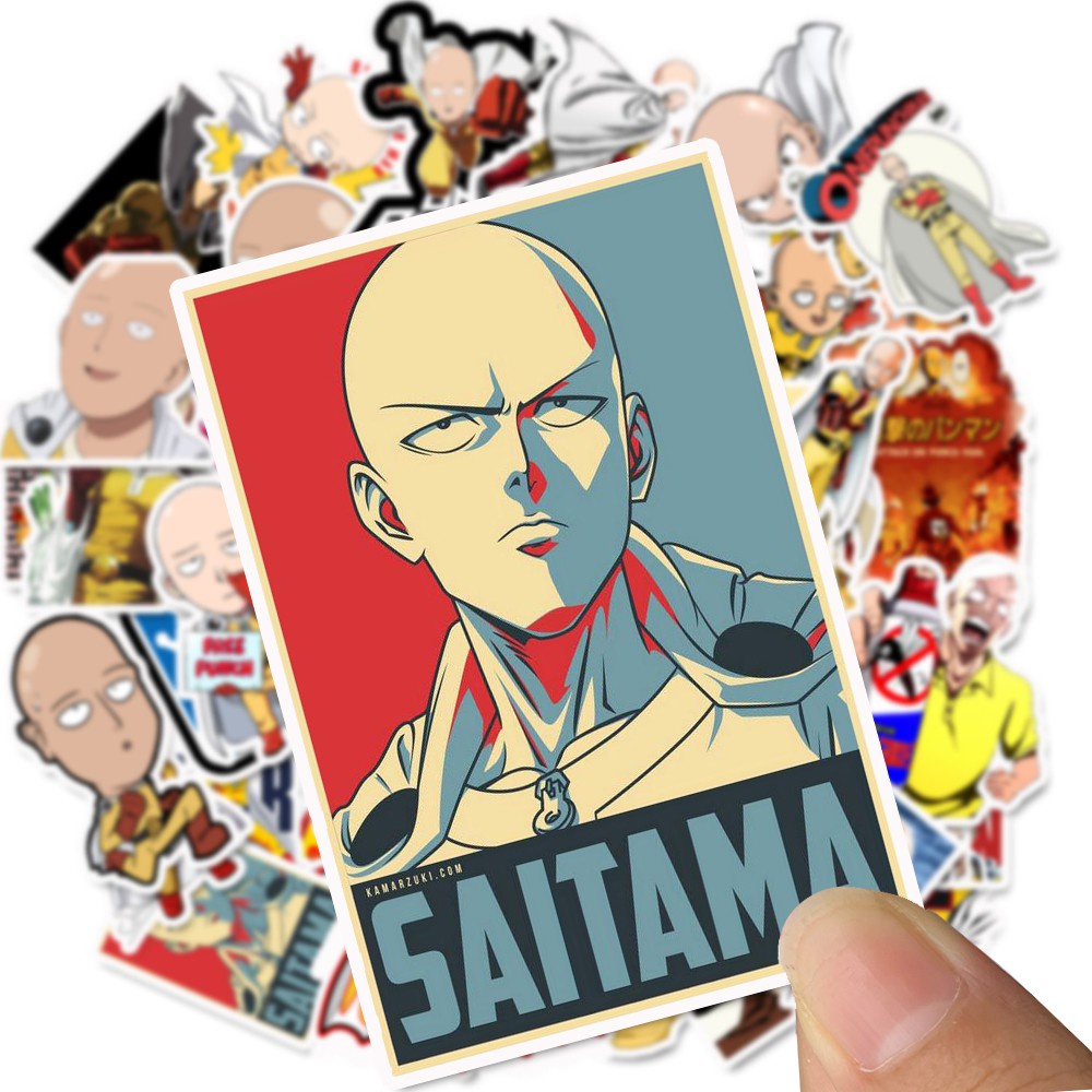 49pcs Japanese Anime ONE PUNCH-MAN Pvc Waterproof Sticker For Luggage Car Laptop Bicycle Motorcycle  Laptop Toys Stickers