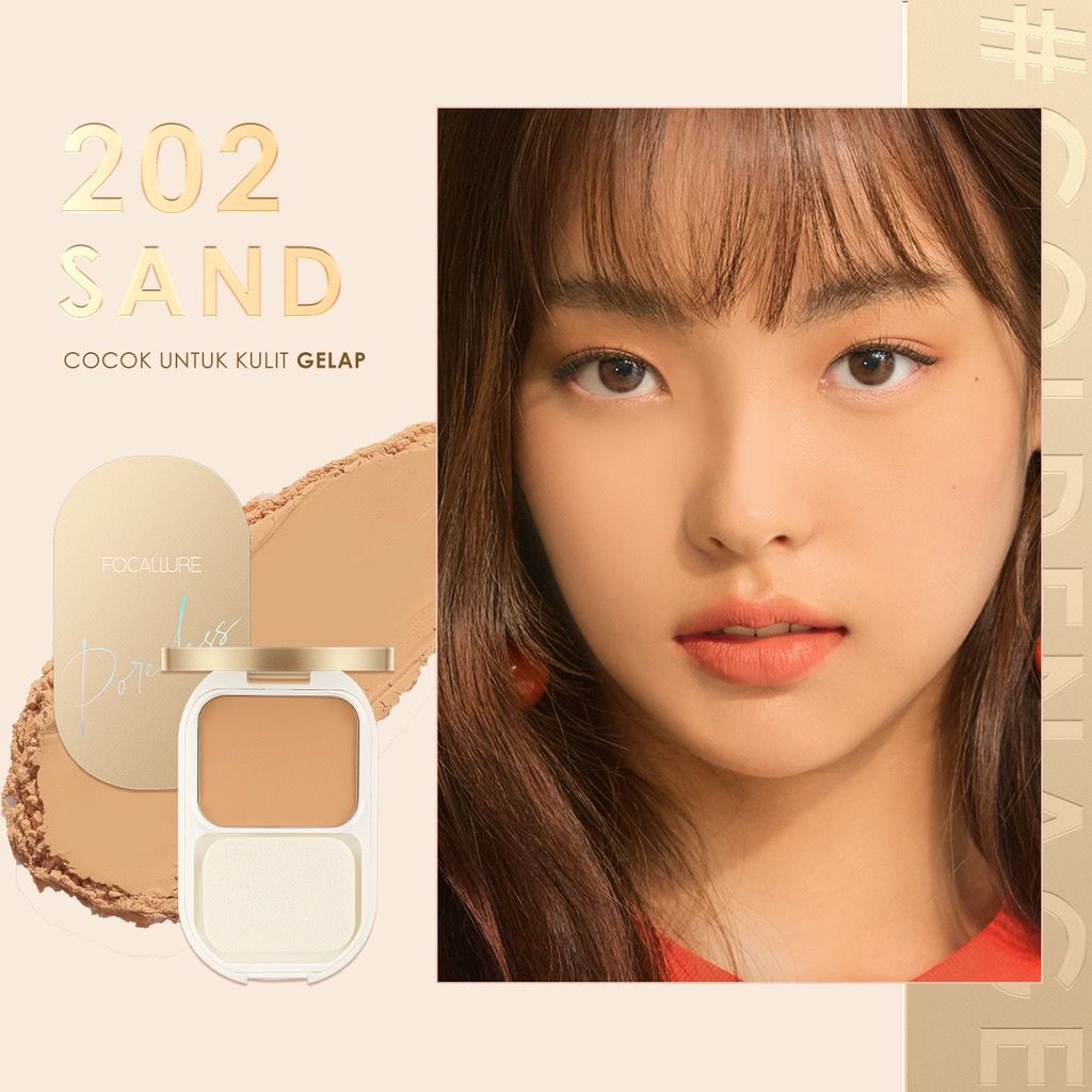 Focallure FA206 #GoldenAge Tahan Air Bedak Padat Matte Pressed Powder Tahan Hingga 12 Jam Compact Powder FA 206 Golden Age-202