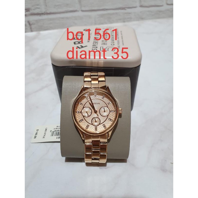 jam fossil stainless steel watch bq1561 rosegold