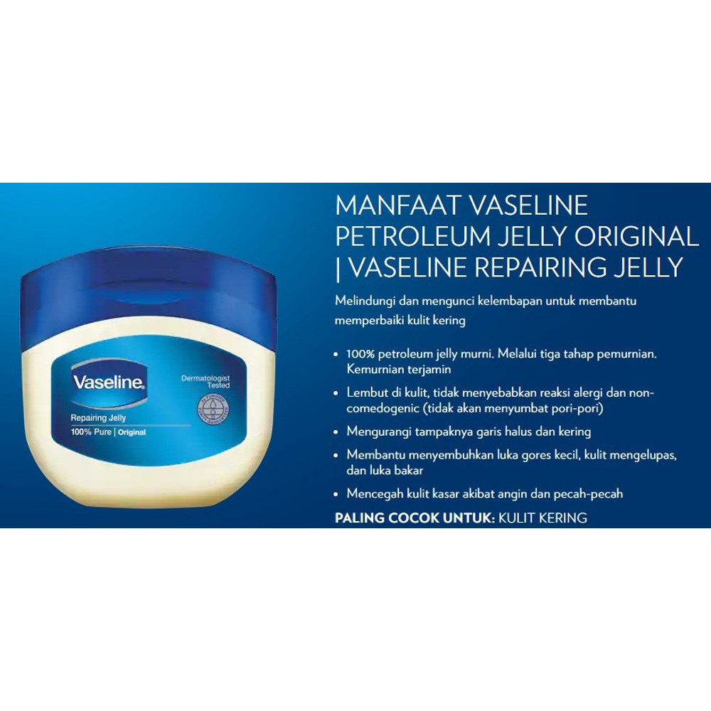 Vaseline Petroleum Repairing Jelly Original 100 Ml Indonesia