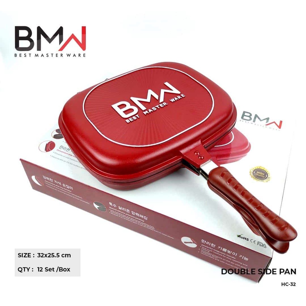 Pan Korea BMW Bolak Balik-Double Side 32cm / Wajan Taflon Alat Panggangan Jumbo