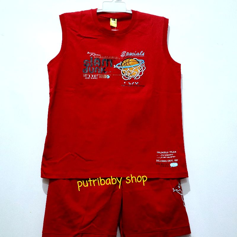 Setelan Singlet Anak Laki Jumbo /Lengkong Jaya/11-13 Tahun