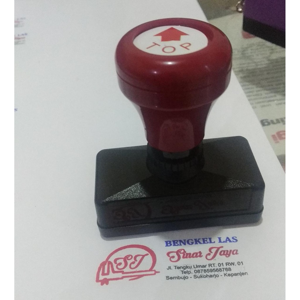 Cetak Stempel Persegi Perusahaan Logo Nama Ttd Lunas Stample Flash Stemple Praktis Shopee Indonesia