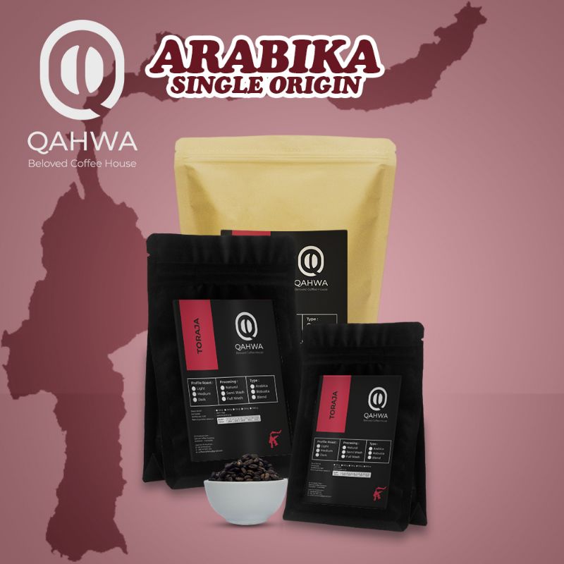 

QAHWA Kopi Toraja Arabika Sapan Bubuk/Biji 250 Gram