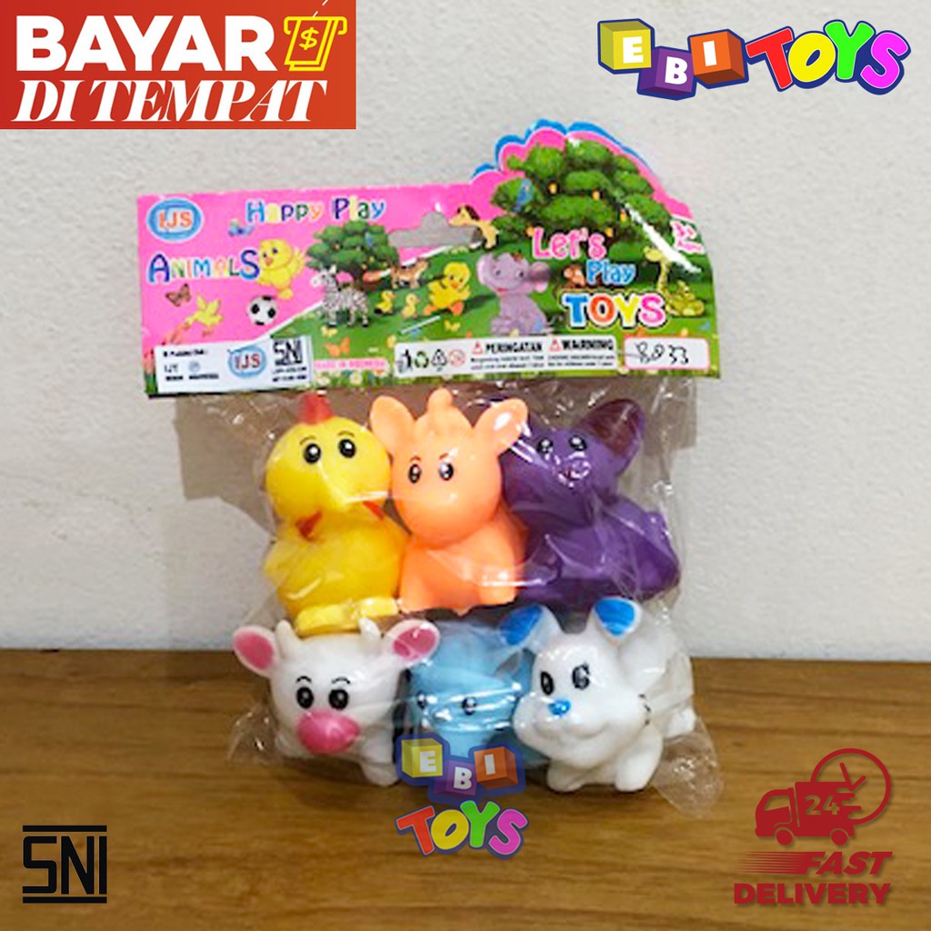 Jual Mainan Binatang Hewan Karet Bentuk Binatang Hewan 6 Pcs Bunyi Cit ...