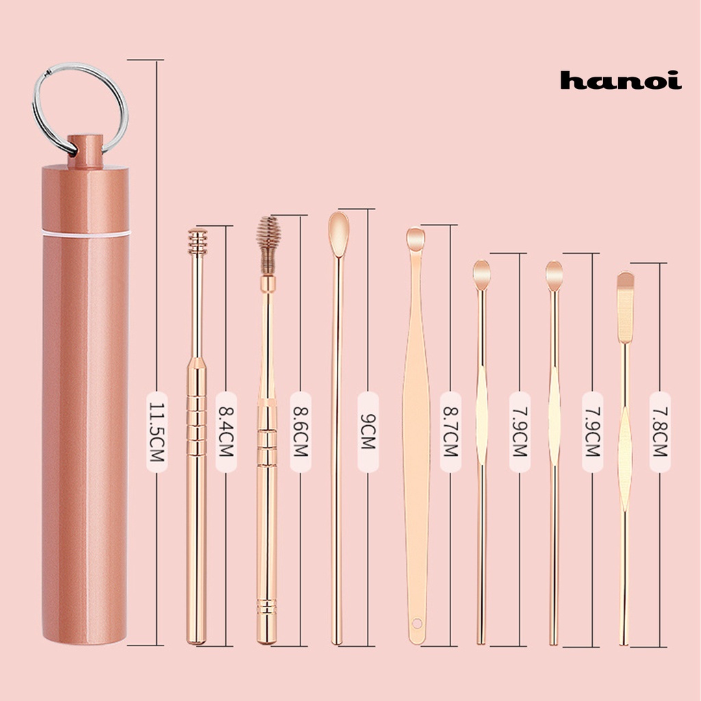 HQTM_1 Set Ear Cleaning Set Portable Excellent Workmanship Stainless Steel Home Ear Wax Remover for Daily Life