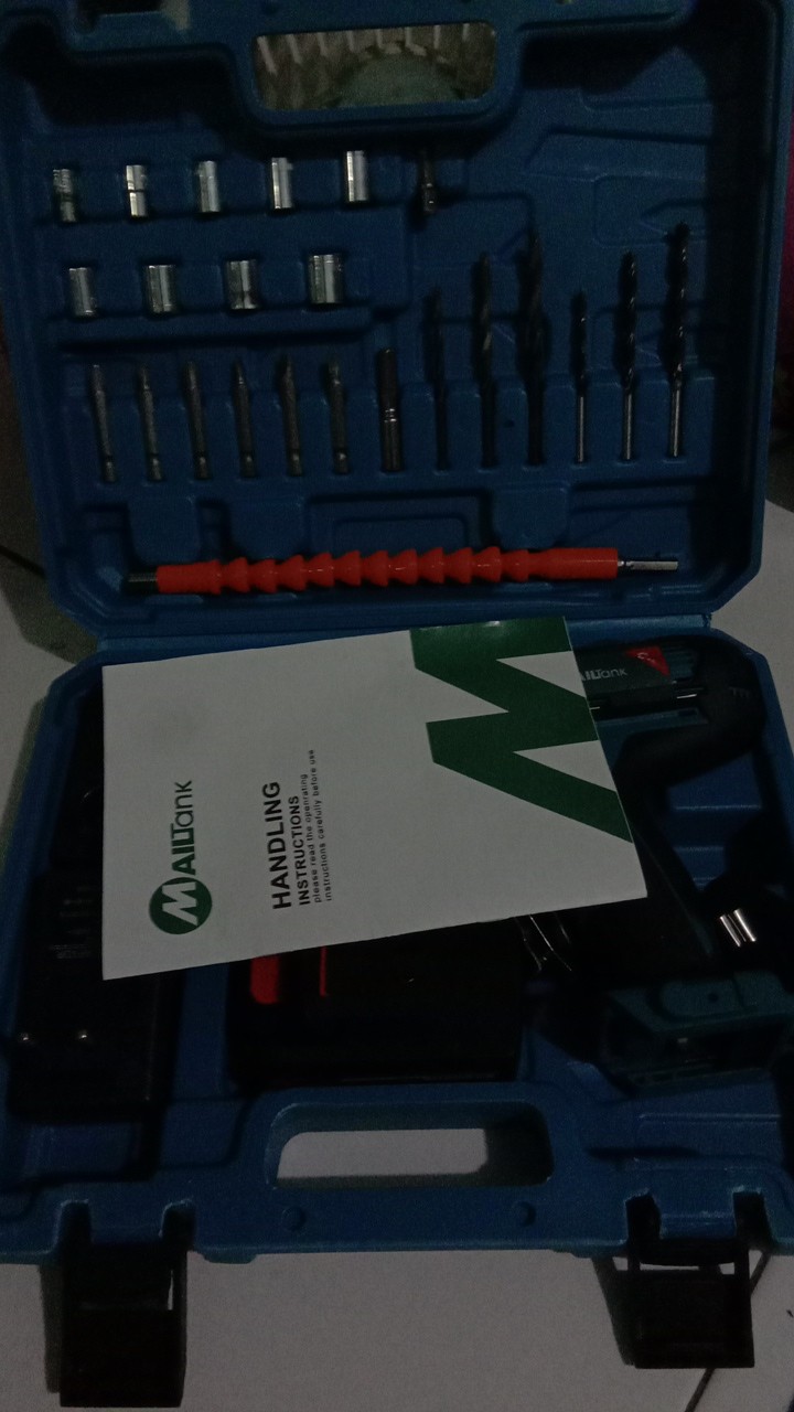 Mesin Bor Baterai / Batre Bor Tembok 32volt Cordless Drill Mailtank Sh190 Charger / Cas