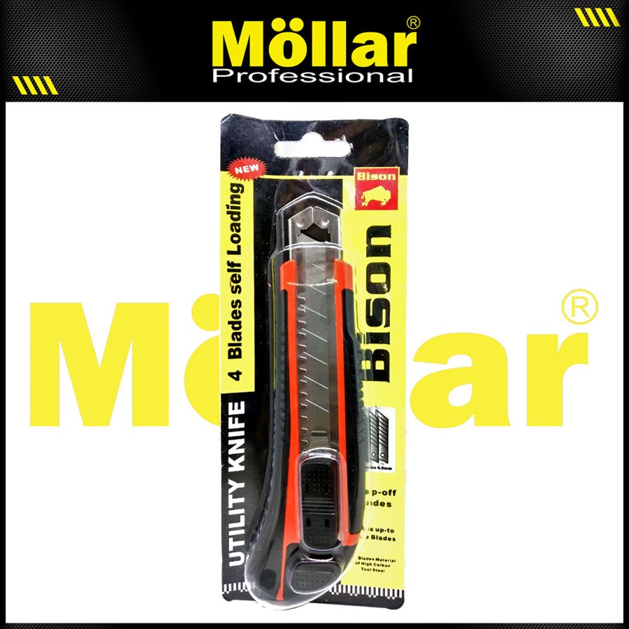 

BISON Cutter Besar Isi 4 Mata Pisau 18 mm Utility Knife