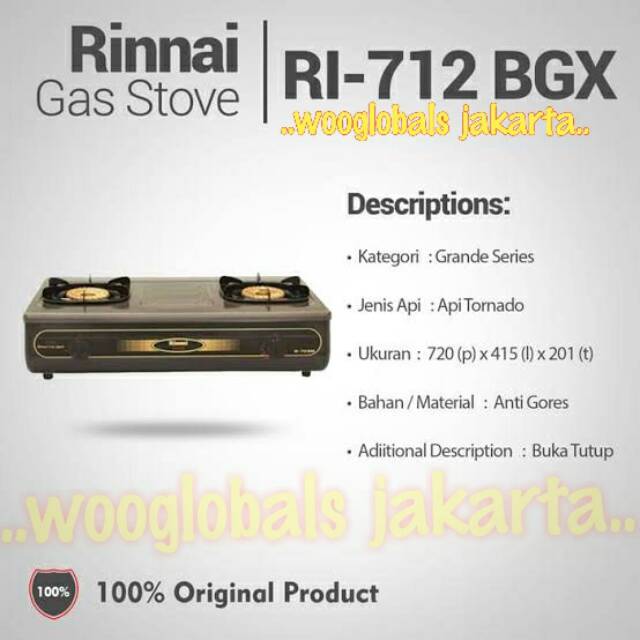 Kompor Rinnai Ri 712 Bgx 2 Tungku Api Lilin Tornado Burner Kuningan Body Besar Grande Series Sni Shopee Indonesia