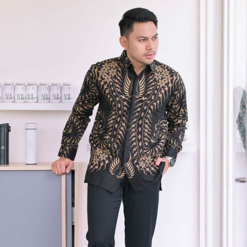 BAJU KEMEJA BATIK KANTOR PRIA LENGAN PANJANG FASHION SOLO BW 246