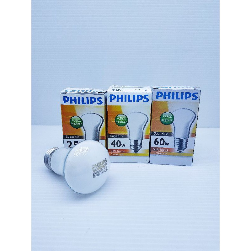 PHILIPS SPOT NR63 40W 60W Watt Light SUPERLUX / Lampu Pijar PANAS E27 Kuning REPTIL Etalase Ayam Fried Chicken 25W