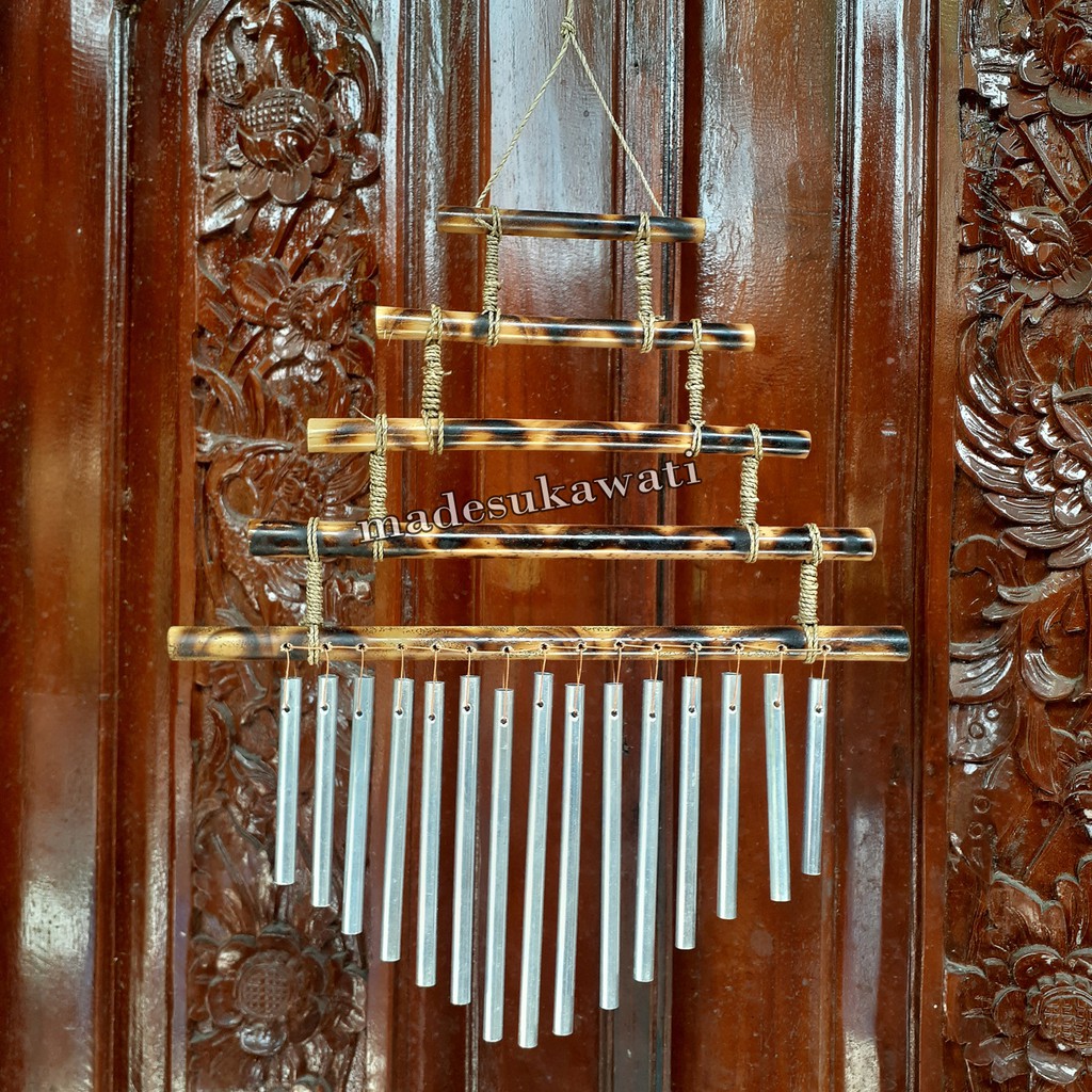 Krincingan Lonceng bel wind chime bambu aluminium berjejer