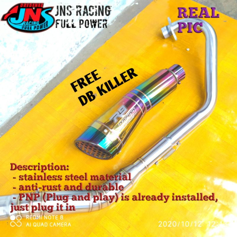 KNALPOT R9 H2 VIXION SATRIA FU CB150R SONIC CBR150R FACLIFT GSX R150 MX KING R15 SUPRA GTR PELANGI