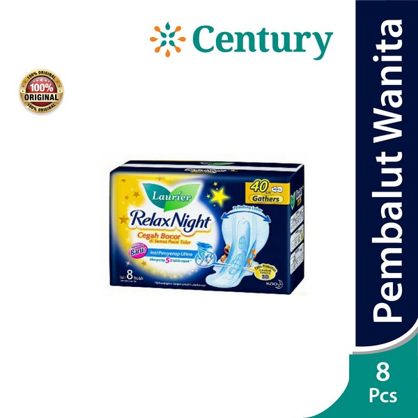 LAURIER RELAX NIGHT WING 30 CM 8S / PEMBALUT WANITA / KEBUTUHAN WANITA / SOFTEX SEKALI PAKAI