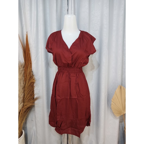 DASTER MINI MOZA RAMPEL BUSUI FRIENDLY MOTIF-Maroon