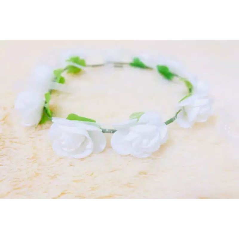 Flower Crown Putih Mahkota Bunga Anak Hiasan Kepala