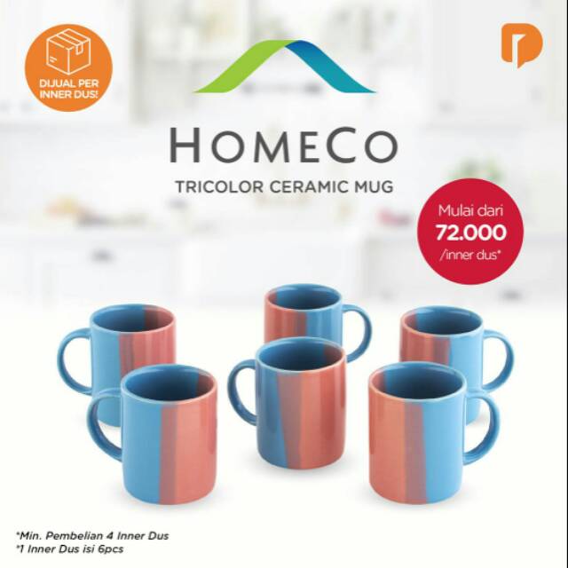 HOMECO TRICOLOUR CERAMIC MUG
