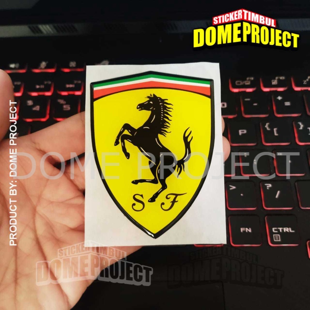 STIKER MOTOR FERRARI BESAR  EMBLEM STIKER OUTDOOR STIKER EMBLEM LENTUR AKSESORIS SEPEDA MOTOR WATERPROOF