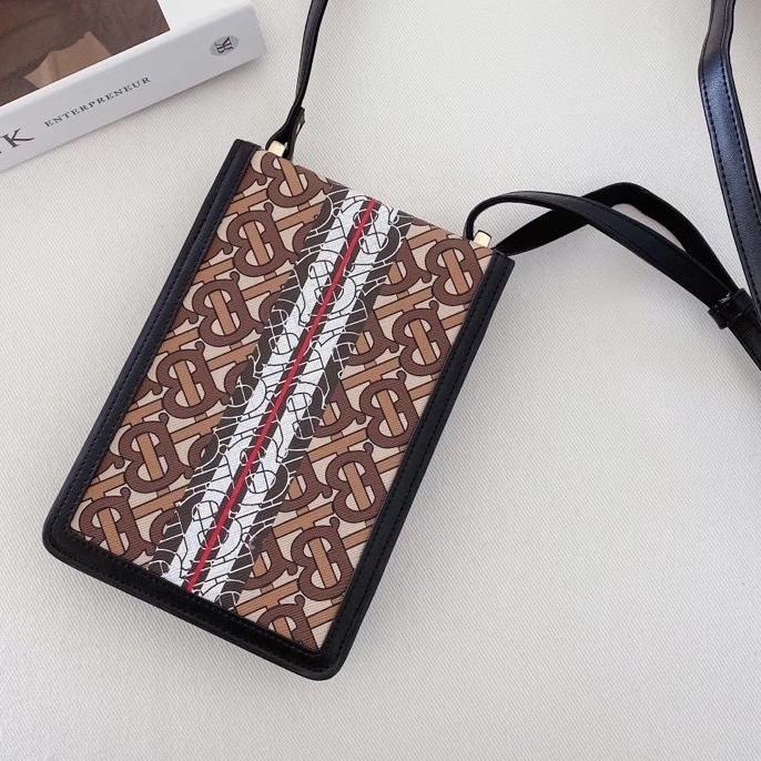 Tas burberry pouch tali lanyard Pouch Hp Small Branded Leather Bag ✓