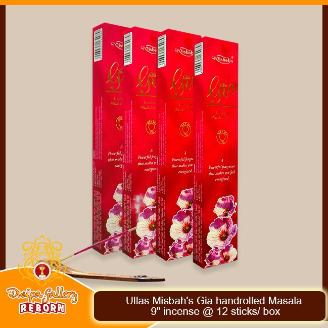 Ullas Misbah's Gia handrolled Masala 9&quot; incense @ 12 sticks/ box