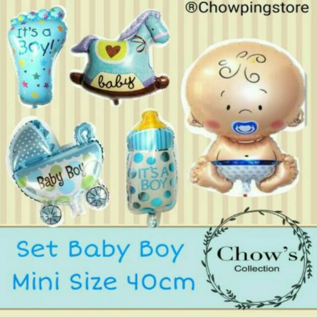 Jual SET BALON BABY BOY MINI 40CM 5IN1 / BALON BABY SHOWER | Shopee ...