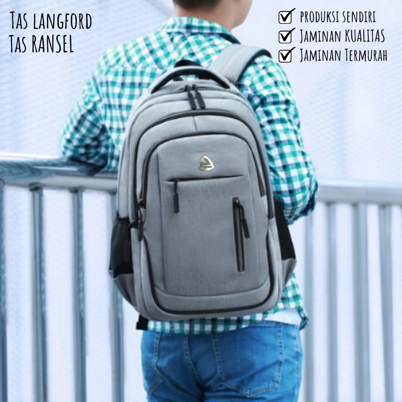 Tas Ransel Pria - Tas Sekolah Remaja Dewasa Kuliah Kerja Model Korea Kekinian Murah Terbaru Import Lokal Original Multifungsi Stylish Backpack Punggung Bahu Simple Elegan Casual Classis Premium Cowok