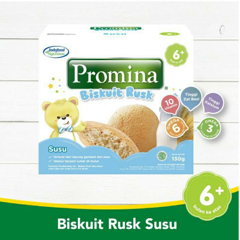 Promina Biscuit Rusk Camilan Bayi 6-24 Bulan 130Gram Biskuit Bayi