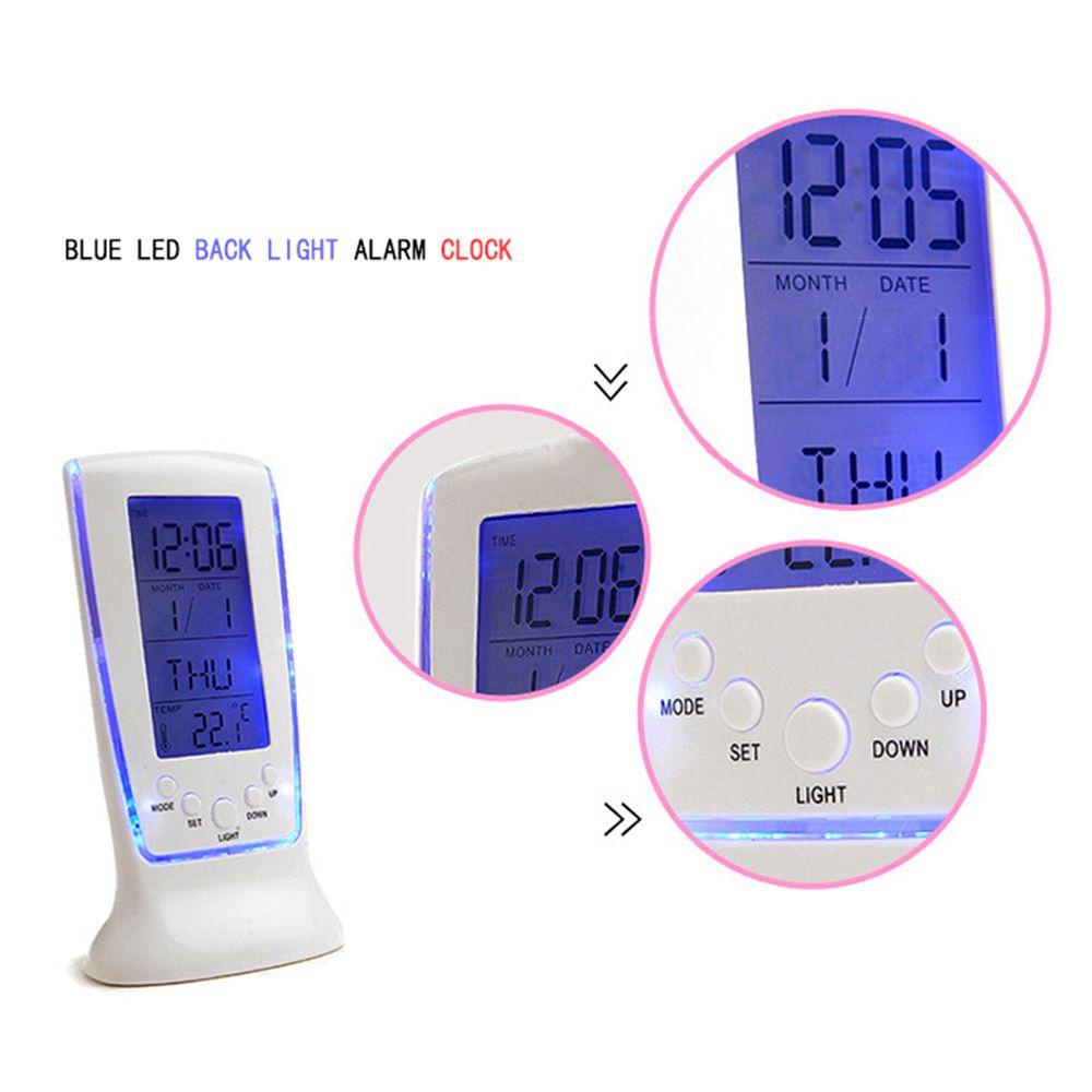 Solighter Jam Weker Meja Samping Tempat Tidur Backlight Suhu Kalender Angka Clock LED Digital