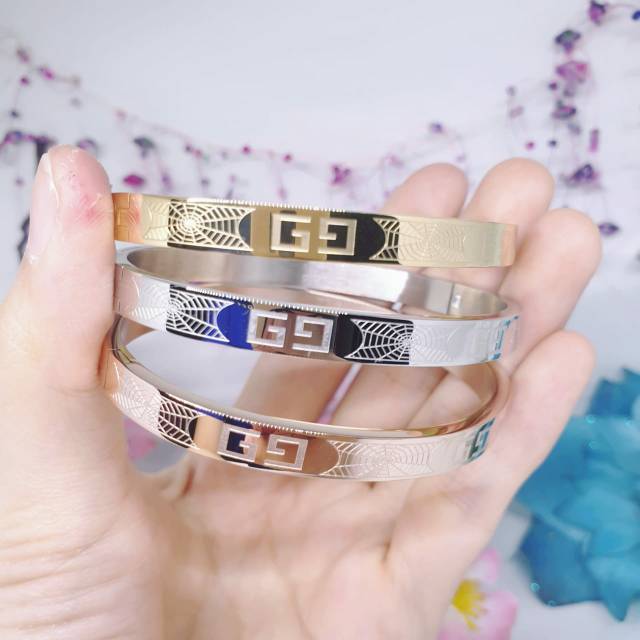 100%Gelang Titanium anti karat besar korea simple GBT-53