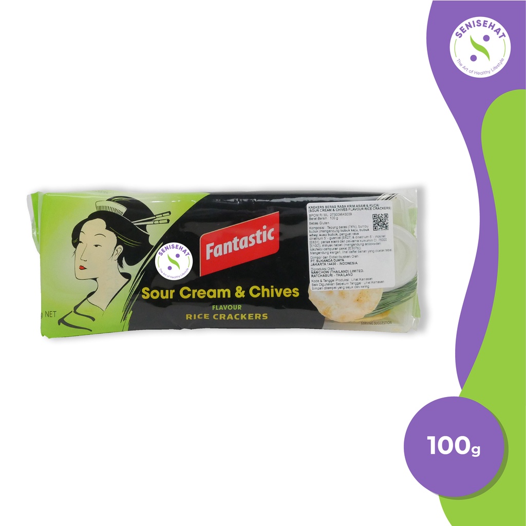 Fantastic Rice Crackers Sour Cream And Chives 100g/Gluten Free/SeniSehat
