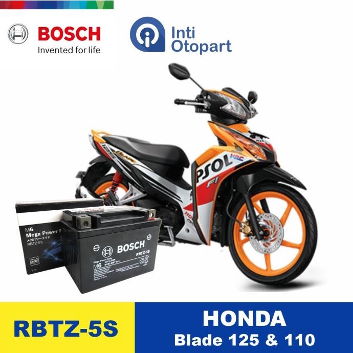:::::::] Accu Aki Motor HONDA BLADE 110 125 ORIGINAL BOSCH