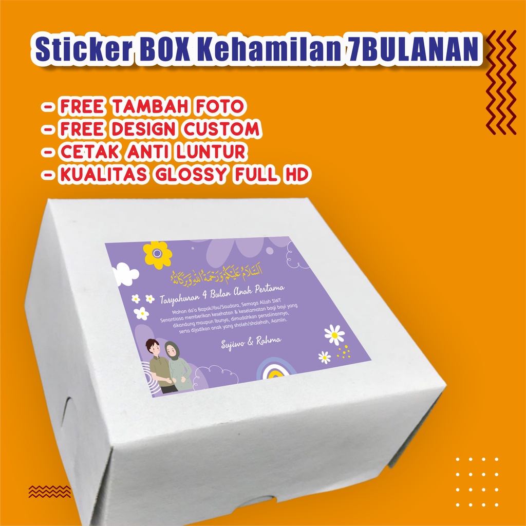 

Sticker Kehamilan 7 Bulanan Stiker Box Kotak Nasi Tasyakuran Kehamilan