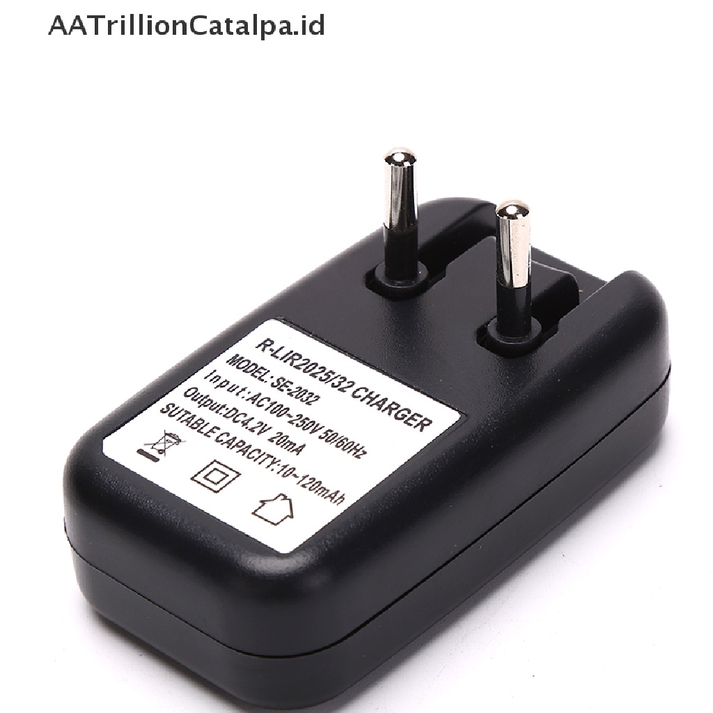 Aatrillioncatalpa Adapter Charger Baterai lithium AC power 1632 Plug EU Untuk LIR1632 LIR2025