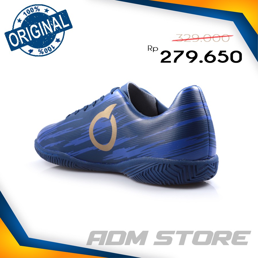 Sepatu Futsal Ortuseight Raven In Deep Blue/Gold Original 100%