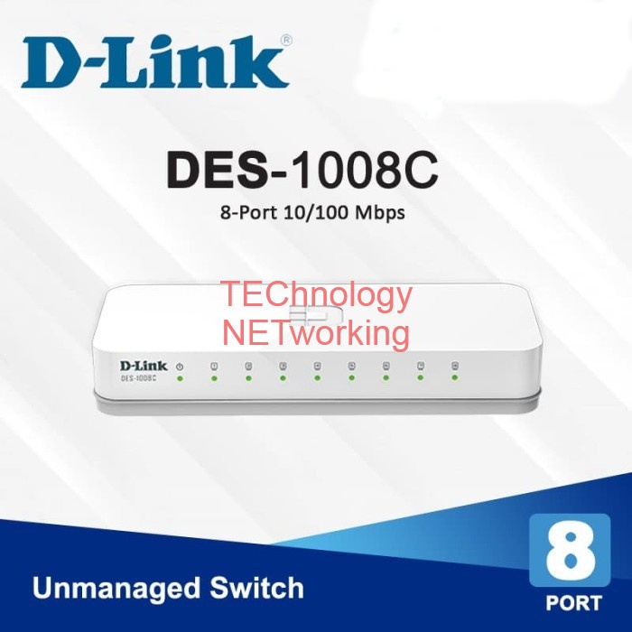 D-Link DES-1008C / DES 1008C : 8 Port 10/100Mbps Switch Hub