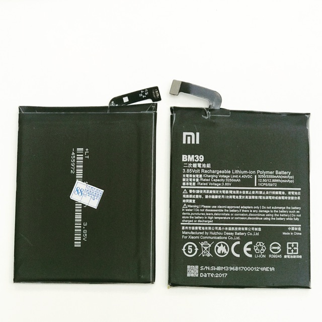 Baterai Xiaomi Mi 6 BM39 Ori