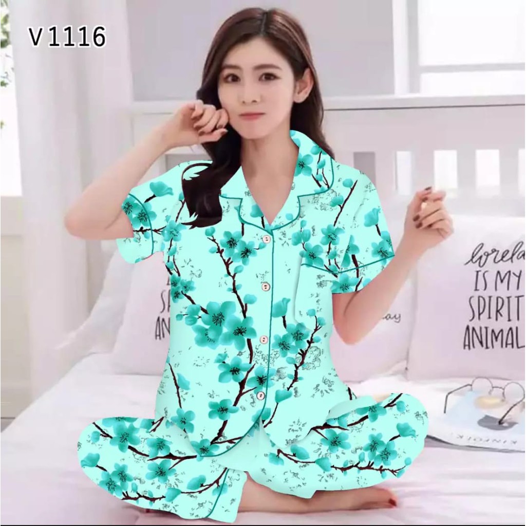 hokyfashion PIYAMA CP SAKURA TULIP JEPANG FIT TO XL-5