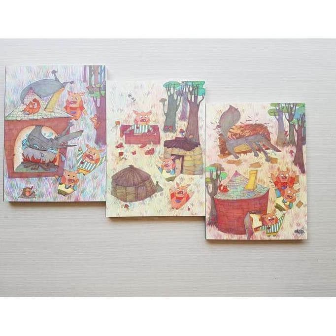 

BARU Buku Tulis Karakter Sketch Book 3 Little Pigs Buku Tulis Sidu Kiky