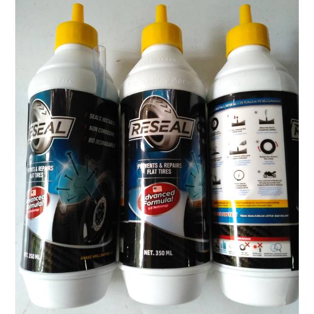Cairan ban tubles merk reseal UK.350 ml untuk semua ban motor dan mobil
