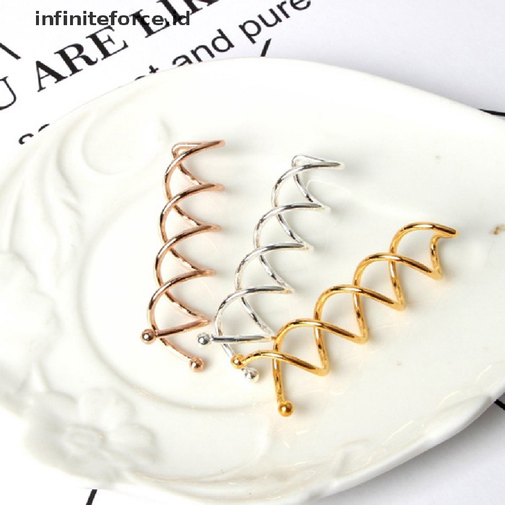 Infiniteforce.id 10pcs / Set Jepit Rambut Spiral Untuk Aksesoris Wanita DIY