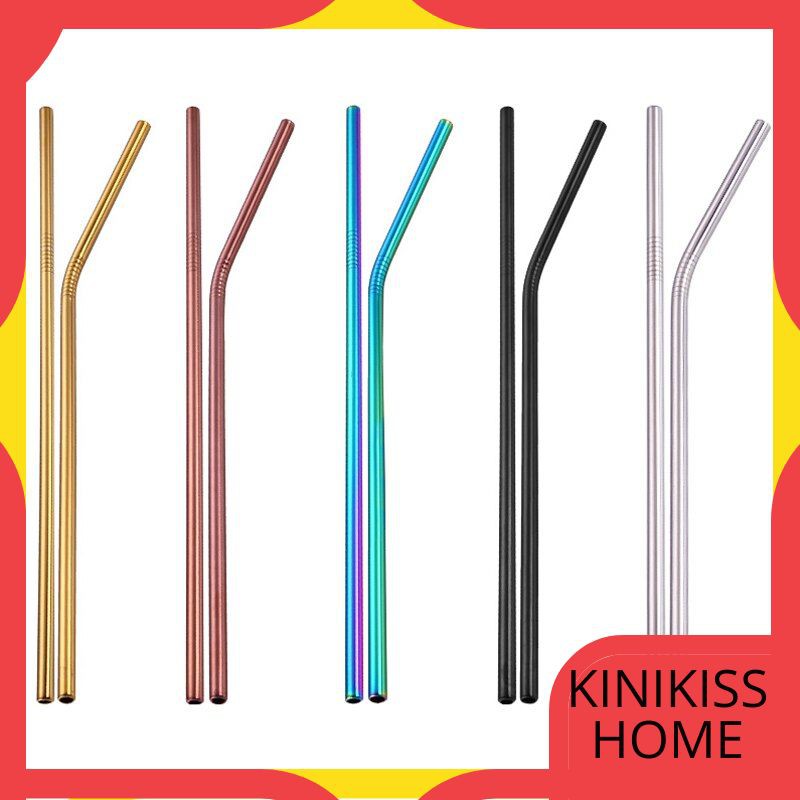 

Cocktail Shaker UPORS 4Pcs/Set Stainless Steel Metal Drinking Straw Reusable Straw with Cleaner