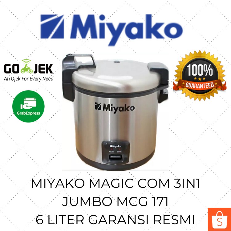 Miyako Magic Com Jumbo 6 Liter MCG 171 / Rice Cooker Besar Murah / Mejikom / Magic Jar / Mejicom