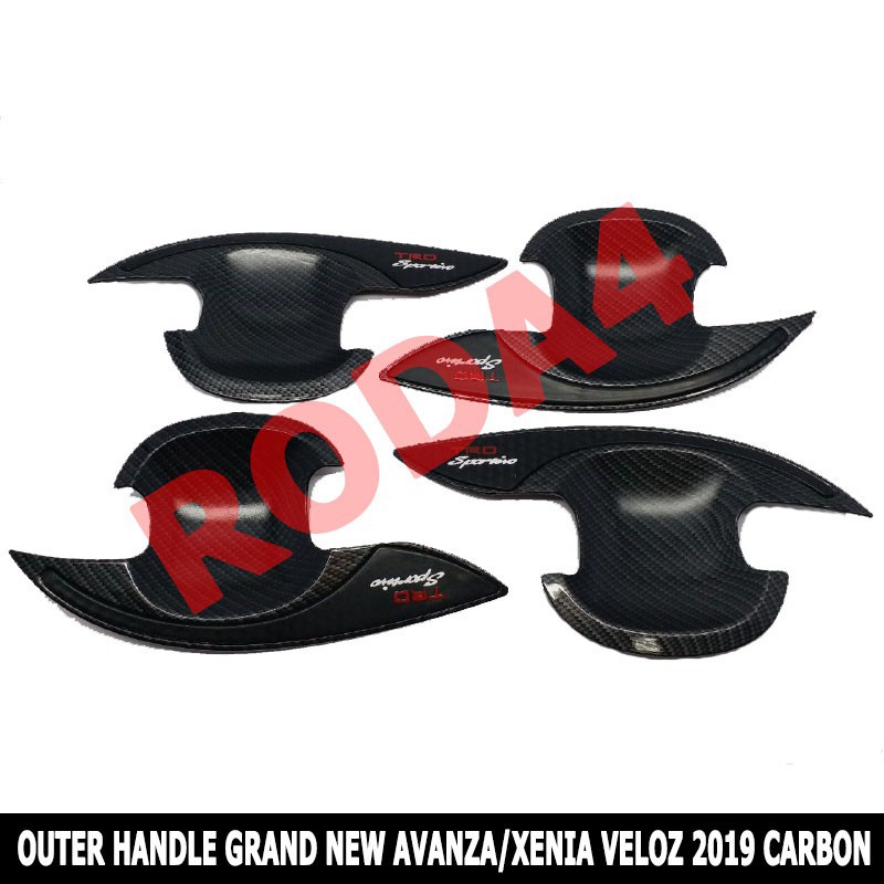 OUTER HANDLE GRAND NEW AVANZA‐XENIA ‐ VELOZ 2019 CARBON- AKSESORIS EKSTERIOR MOBIL -