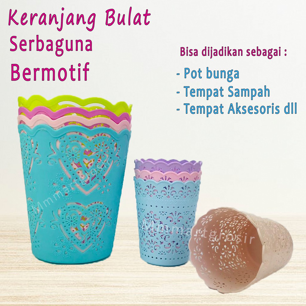 KERANJANG SERBAGUNA BULAT MOTIF