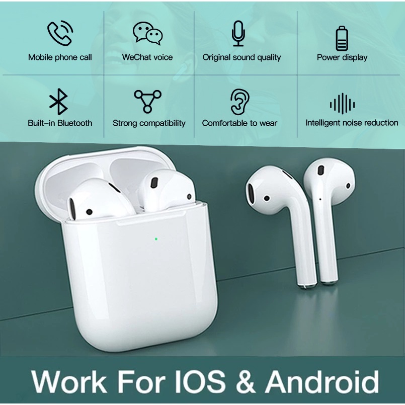 Earphone Bluetooth Headset Wireless Earbud BT 5.0 Intelligent Control Waterproof Stereo