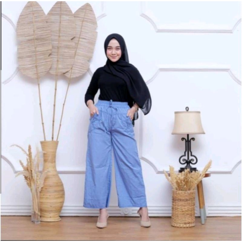 Kulot jumbo/Celana wanita/Grey semi jeans