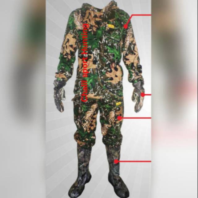 Setelan baju camou/camo motif mossyok hijau daun