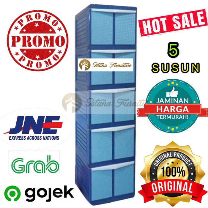 MURAH LEMARI PLASTIK / LEMARI PAKAIAN / RAK PLASTIK 5 SUSUN 10 PINTU